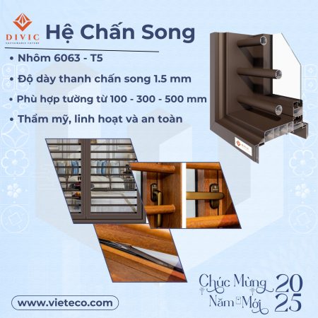 CỬA HỆ CHẤN SONG TỪ NHÔM THANH DIVIC