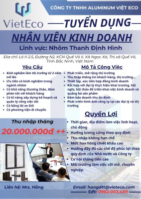 TUYỂN DỤNG NHÂN VIÊN KINH DOANH