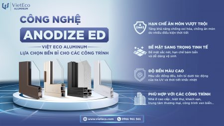 CÔNG NGHỆ ANODIZE ED VIỆT ECO ALUMINUM: LỰA CHỌN BỀN BỈ CHO MỌI CÔNG TRÌNH